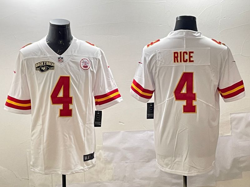 Men Kansas City Chiefs #4 Rice White Second generations 2025 Nike Limited NFL Jersey style 4->kansas city chiefs->NFL Jersey